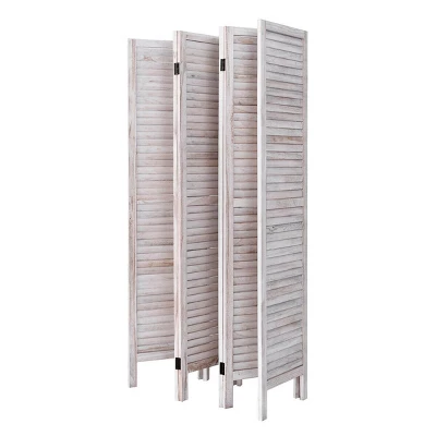 Costway 67'' High 6 Panel Room Divider Furniture Classic Venetian Wooden Slat Home - Image 9
