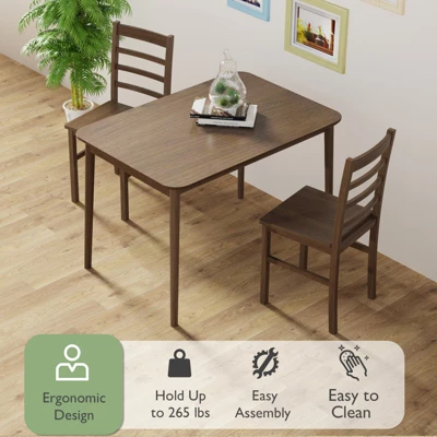 Costway Dining Chair Set Of 4 Modern Kitchen Wood Chairs W/ Solid Rubber Wood Structure - Image 5