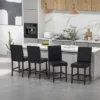 Costway Set Of 2/4 Bar Stools 25inch Counter Height Barstool Pub Chair W/Rubber Wood Legs