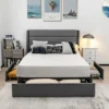 Costway Platform Bed Frame With 3 Storage Drawers Mattress Foundation Grey