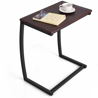 Costway Sofa Side End Table C-shaped Coffee Tray Laptop Snack Stand With Steel Frame - Image 8