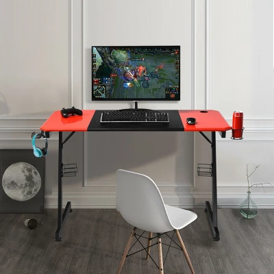 Costway 47 Inch Gaming Desk Z Shape Computer Desk W/ Storage For Cup Headphone Speaker - Image 4
